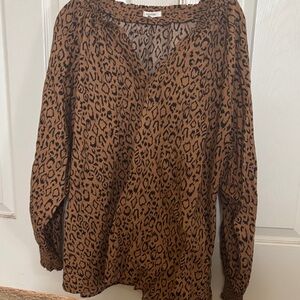 Maurices Brown Leopard Print Blouse